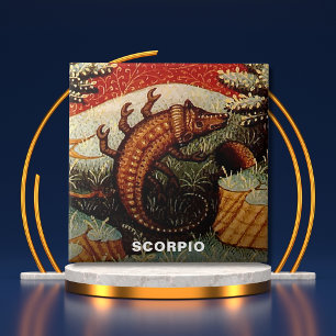 Scorpio the Scorpion Zodiac Sign Birthday Tile