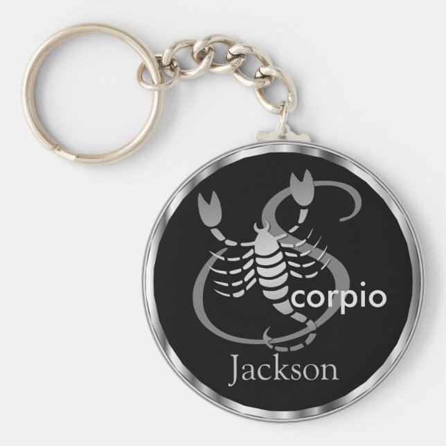 Scorpio ♏ the Scorpion - Zodiac Sign Key Ring (Front)