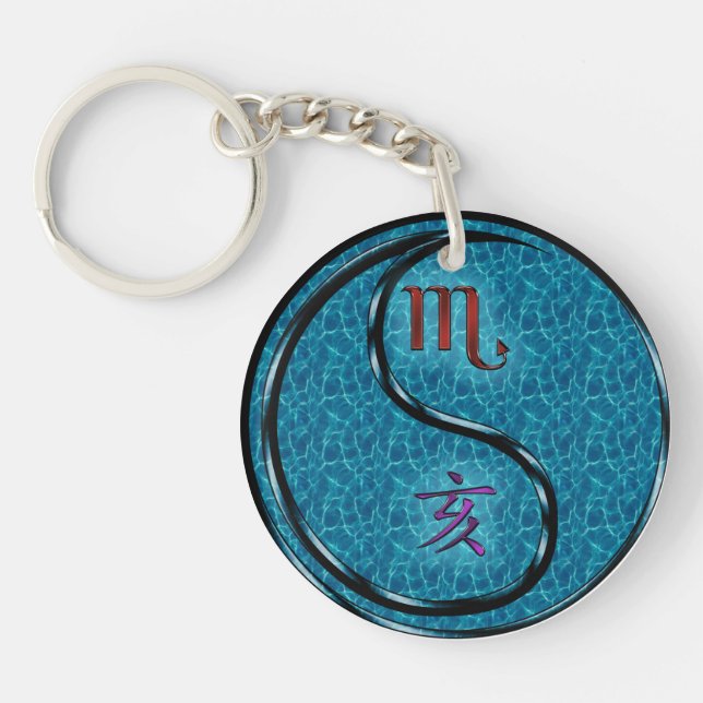 Scorpio & Water Boar Key Ring (Front)