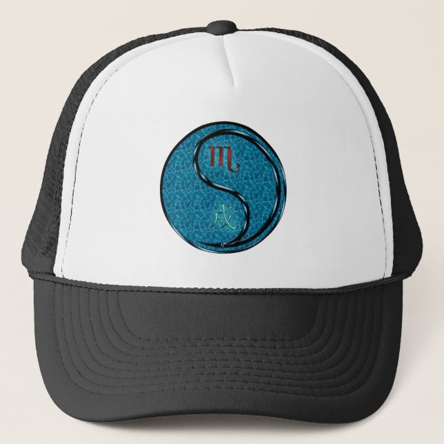 Scorpio & Water Dog Trucker Hat (Front)