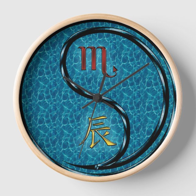 Scorpio & Water Dragon Clock (Front)