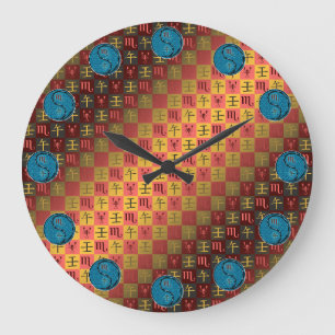 Scorpio & Water Horse Large Clock