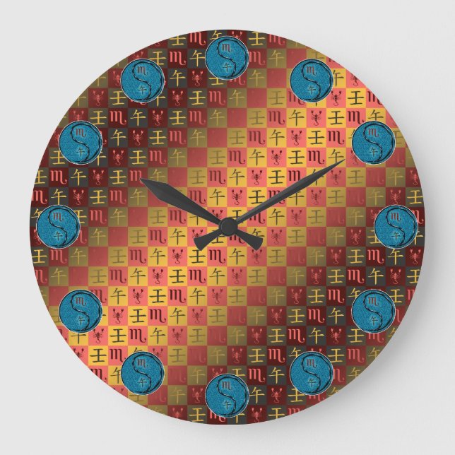 Scorpio & Water Horse Large Clock (Front)