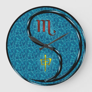 Scorpio & Water Monkey Large Clock