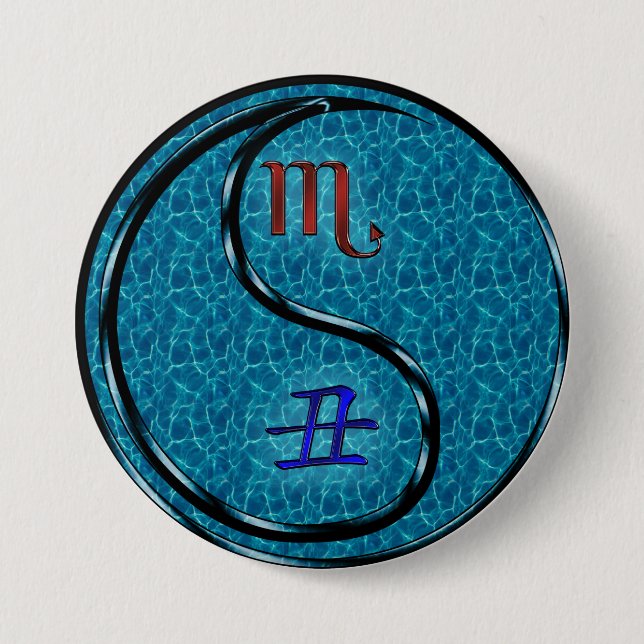 Scorpio & Water Ox 7.5 Cm Round Badge (Front)