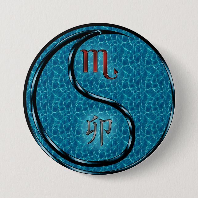 Scorpio & Water Rabbit 7.5 Cm Round Badge (Front)