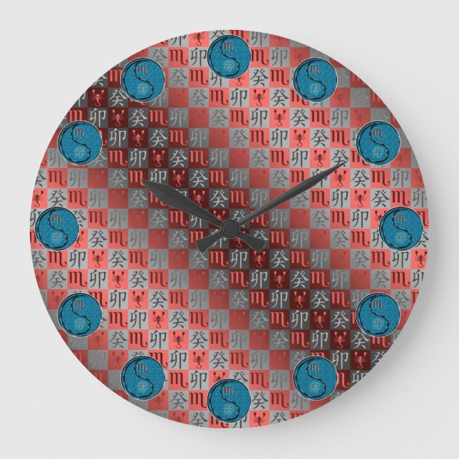 Scorpio & Water Rabbit Large Clock (Front)