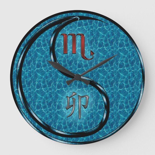 Scorpio & Water Rabbit Large Clock (Front)