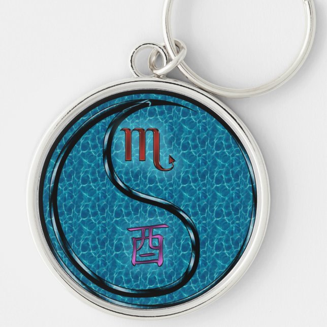 Scorpio & Water Rooster Key Ring (Front)