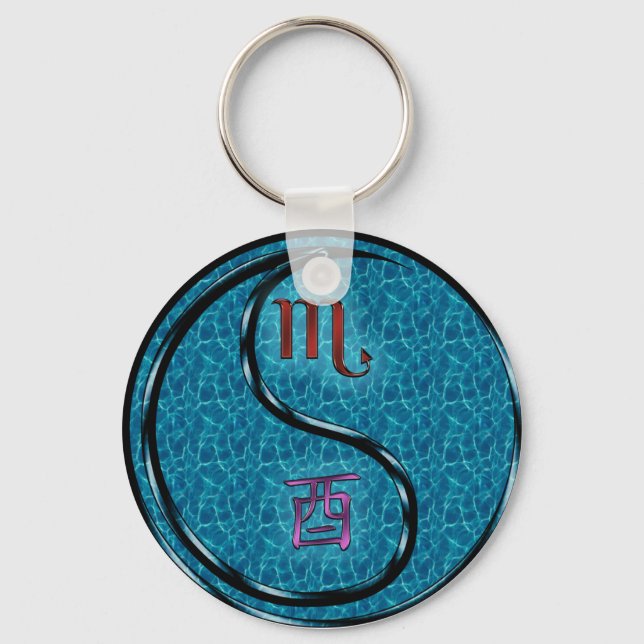 Scorpio & Water Rooster Key Ring (Front)