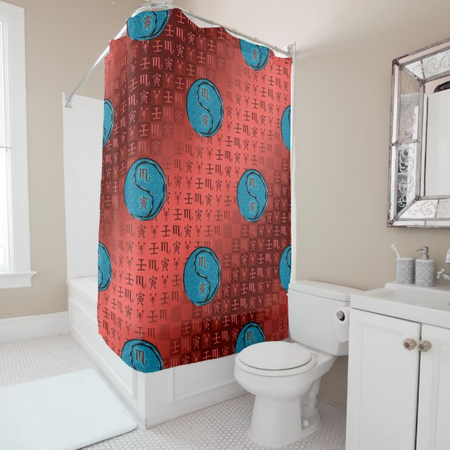 Scorpio & Water Tiger Shower Curtain (In Situ)