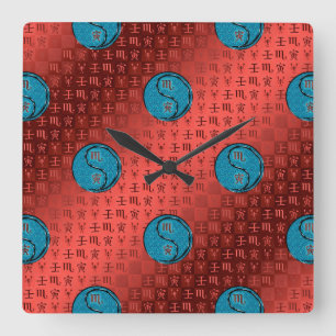 Scorpio & Water Tiger Square Wall Clock