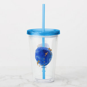 Scorpio Watercolor Night Sky Constellation Zodiac Acrylic Tumbler