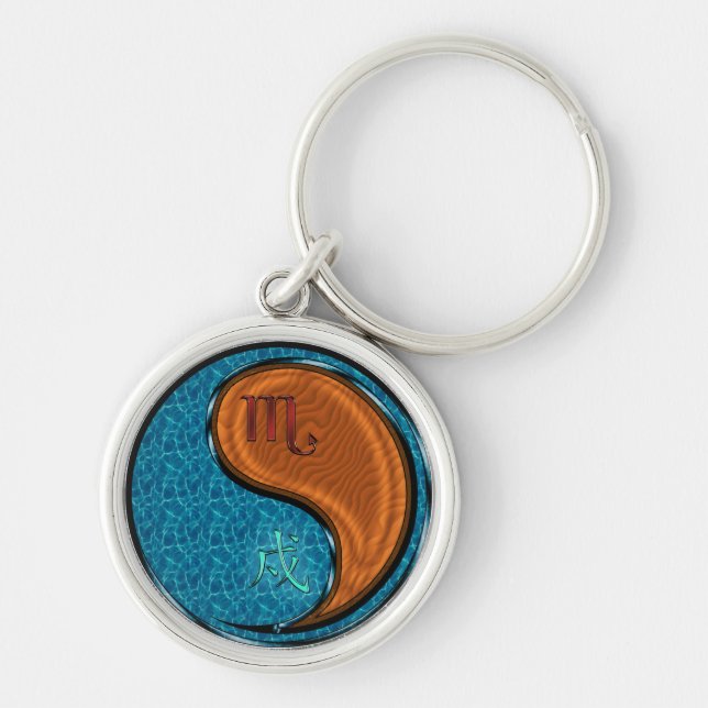 Scorpio & Wood Dog Key Ring (Front)