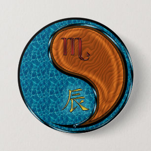 Scorpio & Wood Dragon 7.5 Cm Round Badge