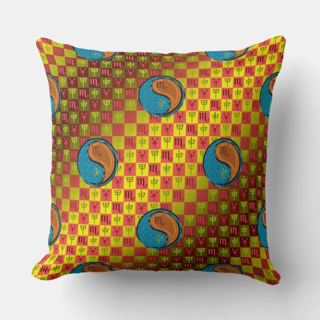 Scorpio & Wood Monkey Cushion (Front)