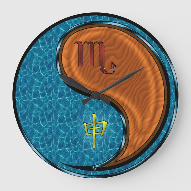 Scorpio & Wood Monkey Large Clock (Front)