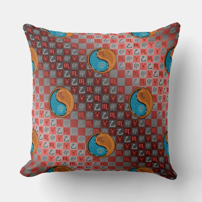 Scorpio & Wood Rabbit Cushion (Front)