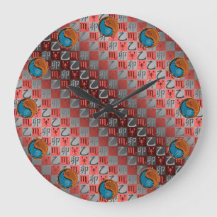 Scorpio & Wood Rabbit Large Clock