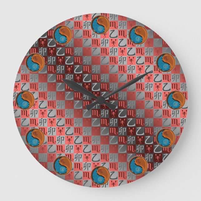 Scorpio & Wood Rabbit Large Clock (Front)