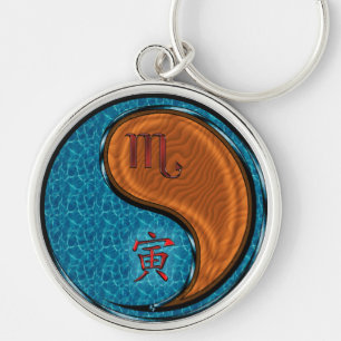 Scorpio & Wood Tiger Key Ring