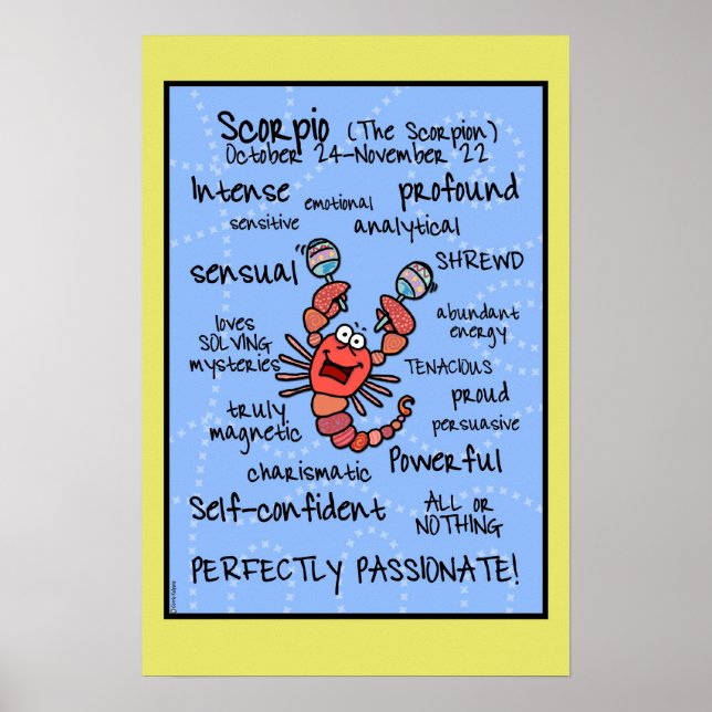 Scorpio wordcloud poster (Front)