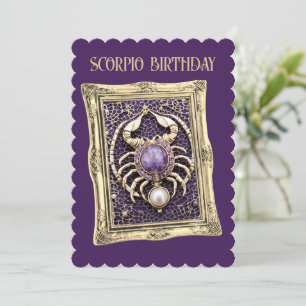 Scorpio Zodiac A Purple Gem Invitation