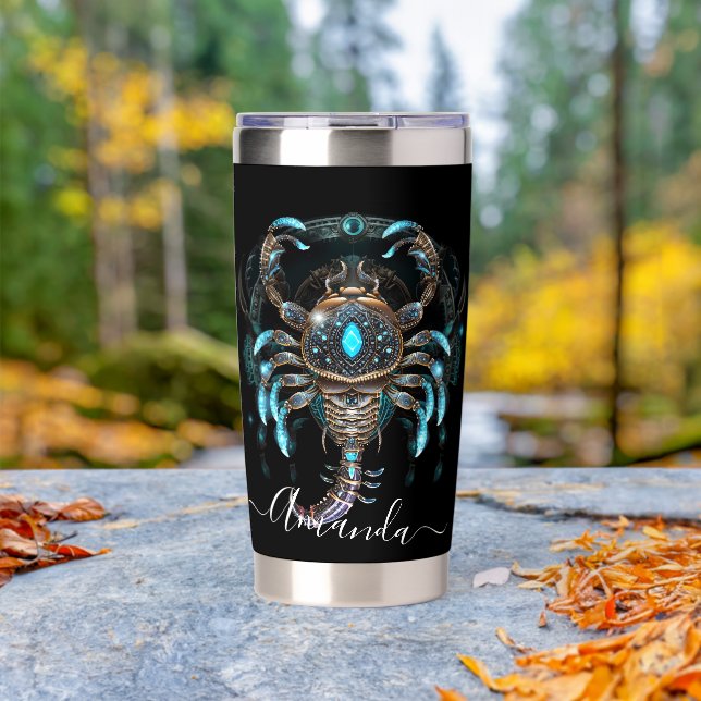 Scorpio Zodiac Art for October 23–November 21 Insulated Tumbler (Outdoor (Rotated))