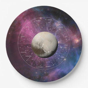 Scorpio Zodiac Astrological Sign - Planet Pluto Paper Plate