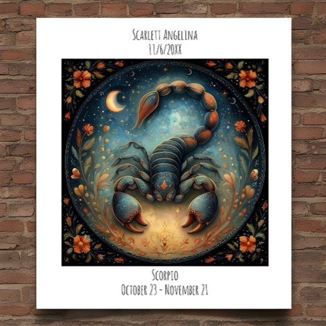 Scorpio Zodiac Astrology Name & Birthday Poster (Creator Uploaded)