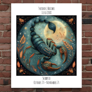 Scorpio Zodiac Astrology Name & Birthday Poster