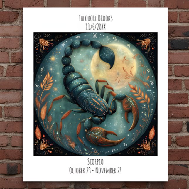Scorpio Zodiac Astrology Name & Birthday Poster (Creator Uploaded)