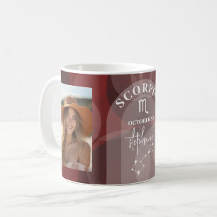 Scorpio Zodiac Astrology Photo Custom Birthdate Coffee Mug