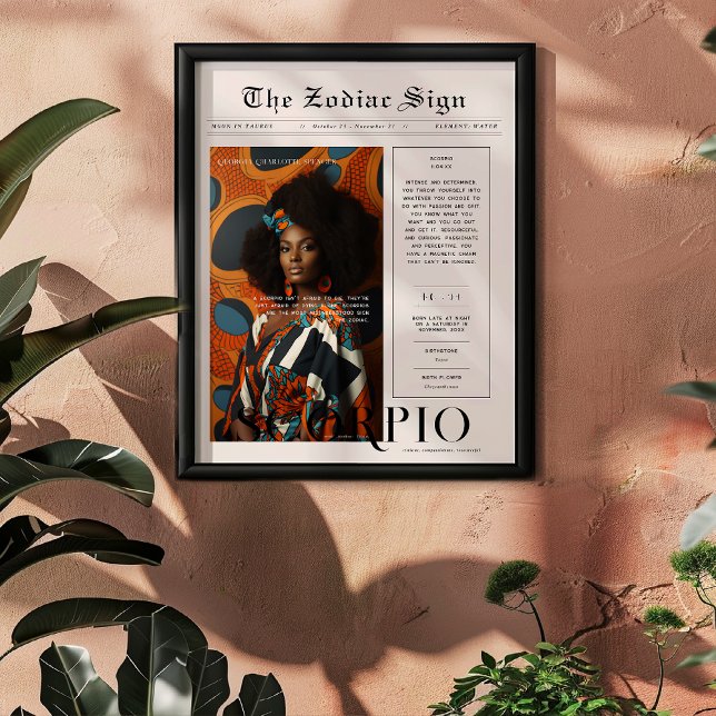 Scorpio | Zodiac Astrology Photo Newspaper Poster (Creator Uploaded)