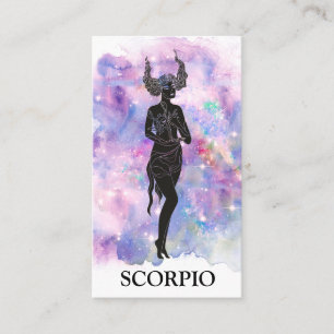 *~* SCORPIO Zodiac Astrology Readings Blue Pink  Business Card
