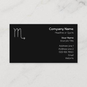 Scorpio. Zodiac Astrology Sign. Black. Business Card