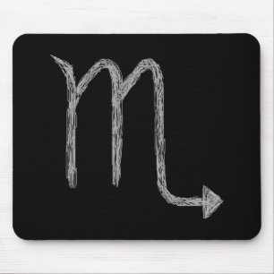 Scorpio. Zodiac Astrology Sign. Black. Mouse Mat
