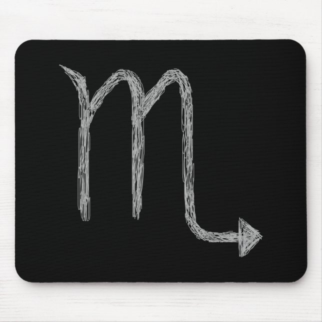 Scorpio. Zodiac Astrology Sign. Black. Mouse Mat (Front)