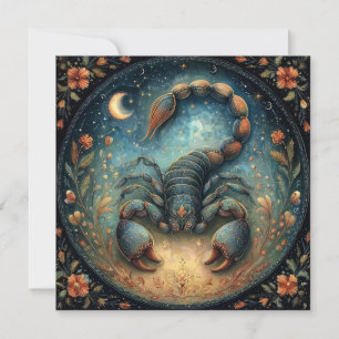 Scorpio Zodiac Astrology Sign Celestial Birthday Card