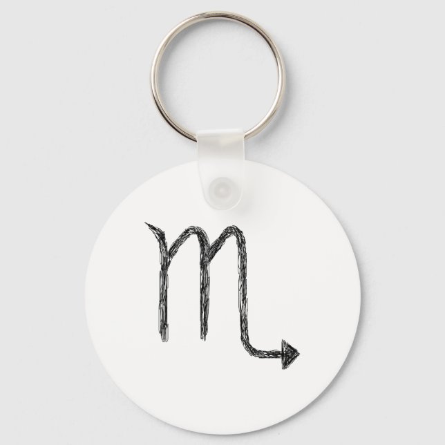 Scorpio. Zodiac Astrology Sign. Key Ring (Front)