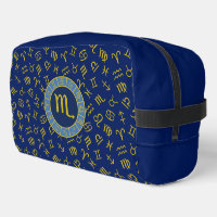 Scorpio Zodiac+Astrology Symbols Pattern Gld+Blues