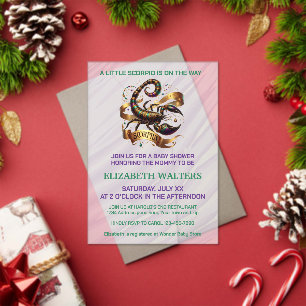 Scorpio Zodiac Baby Shower Lavender and Green Acrylic Invitations