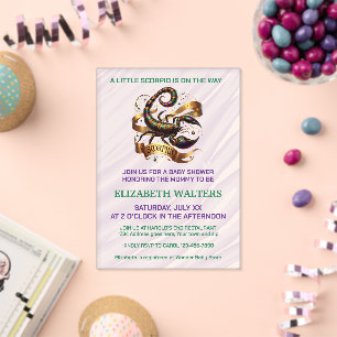 Scorpio Zodiac Baby Shower Lavender and Green Acrylic Invitations