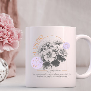 Scorpio zodiac birth flower month birthday  coffee mug