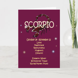 Scorpio Zodiac Birthday Card