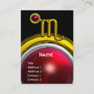 SCORPIO ZODIAC BIRTHDAY MONOGRAM Red Grenade Business Card