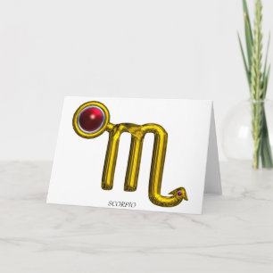 SCORPIO Zodiac Birthday Red Grenade Card