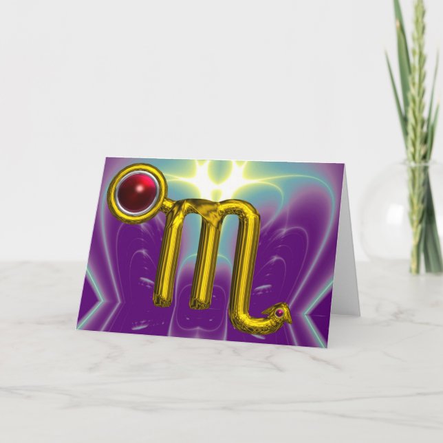 SCORPIO Zodiac Birthday Red Grenade Card (Front)