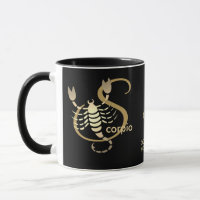 Scorpio ♏ Zodiac Birthday Sign / Black and Gold