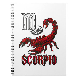 Scorpio Zodiac Chrome Glyph Crystalline Scorpion Notebook
